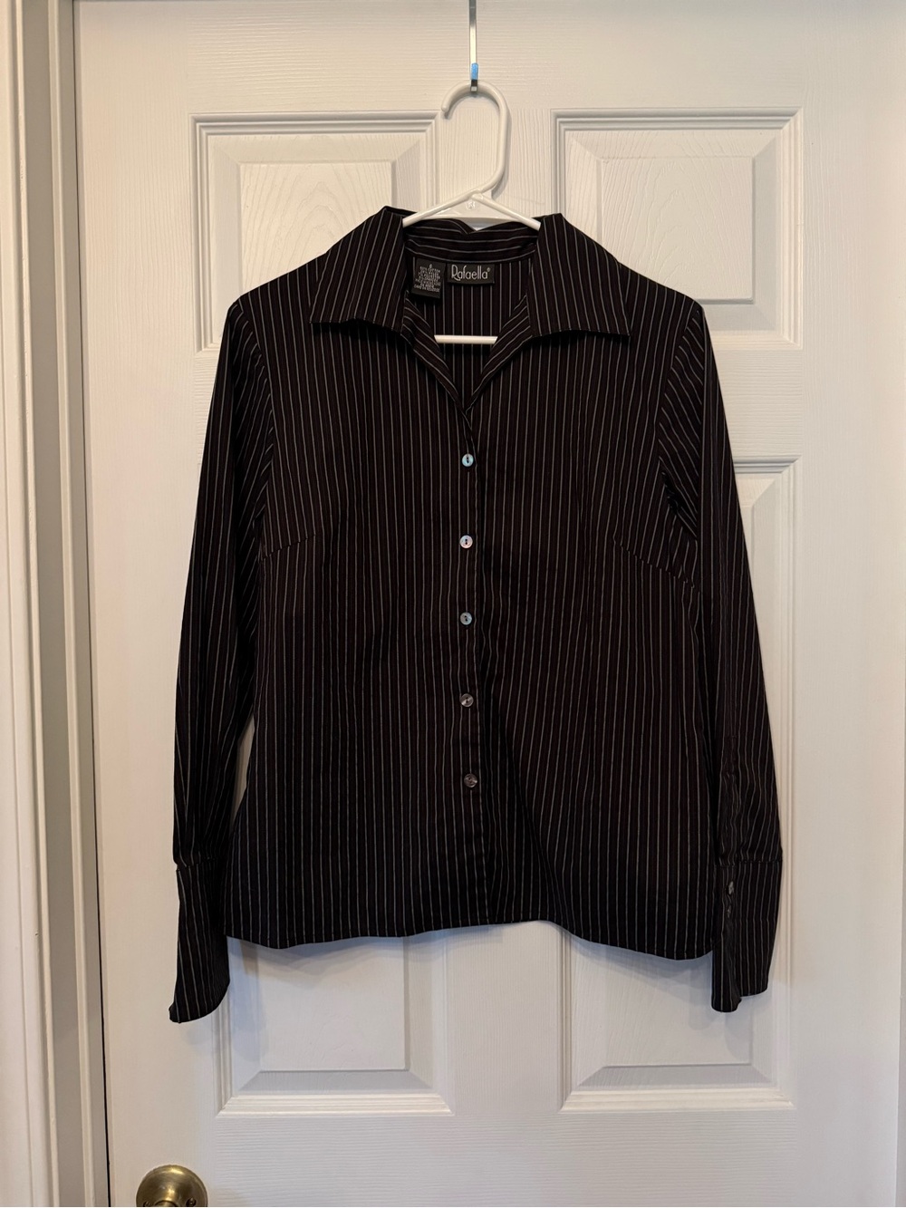 Rafaella Black Pinstripe Dress Shirt